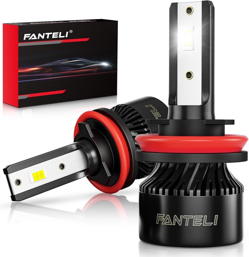 FANTELI 𝐇𝟏𝟏/𝐇𝟗/𝐇𝟖 Bulbs 800% Brighter 34000LM 6500K Cool White, Backup 1:1 Design with Cooling Fan, Plug and Play Quick Install Off Road Lights, Pack of 2 - Image 1